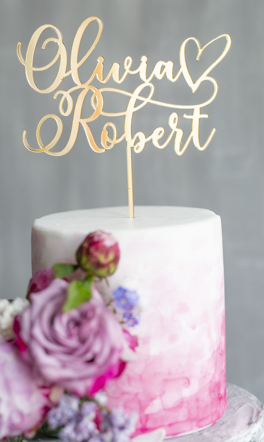 Figurki na tort / cake topper statuetki akryl lustro złoty napis na tort weselny wasze imiona topper na tort2