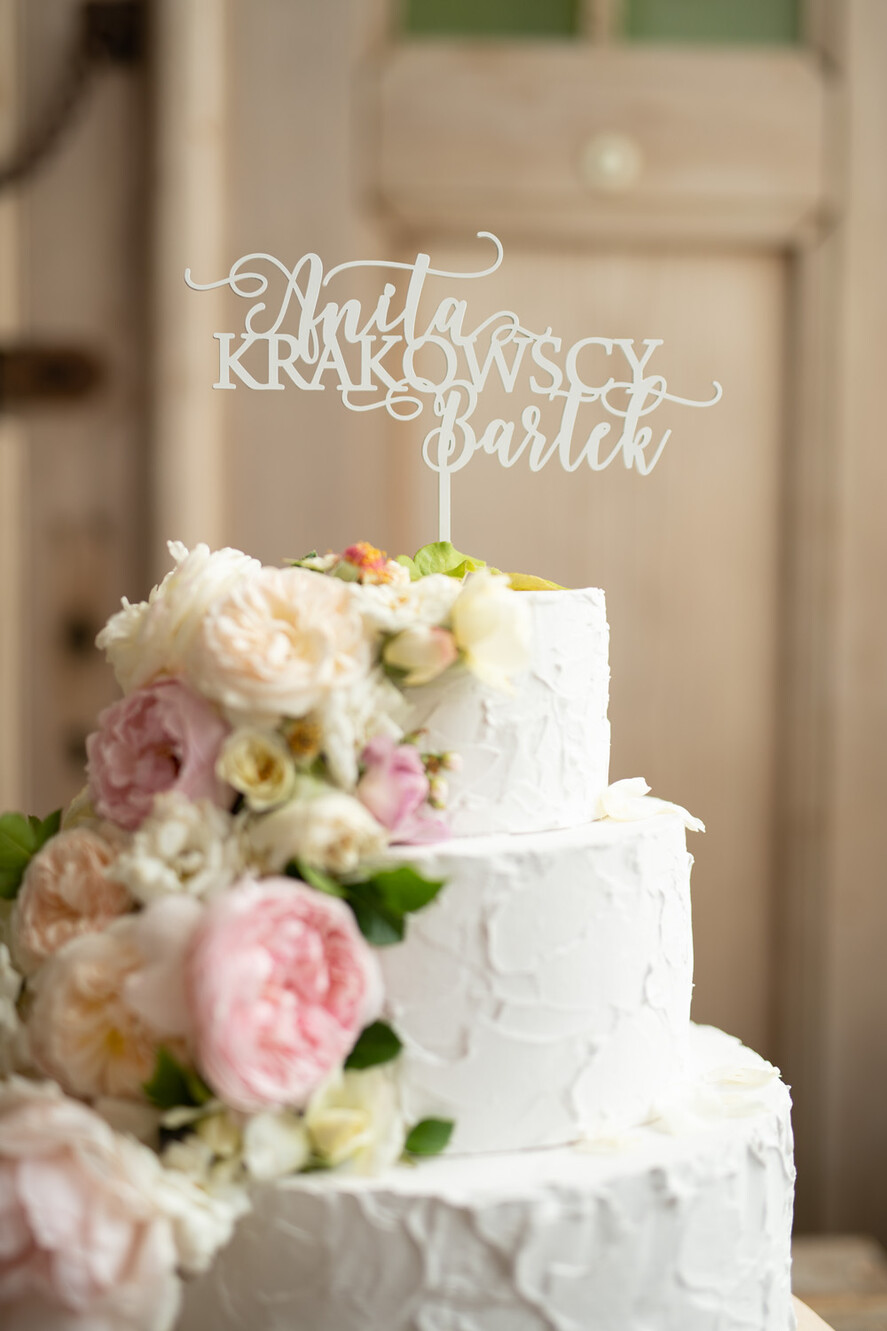 Figurki na tort / cake topper statuetki akryl ozdobny napis na tort ślubny   2