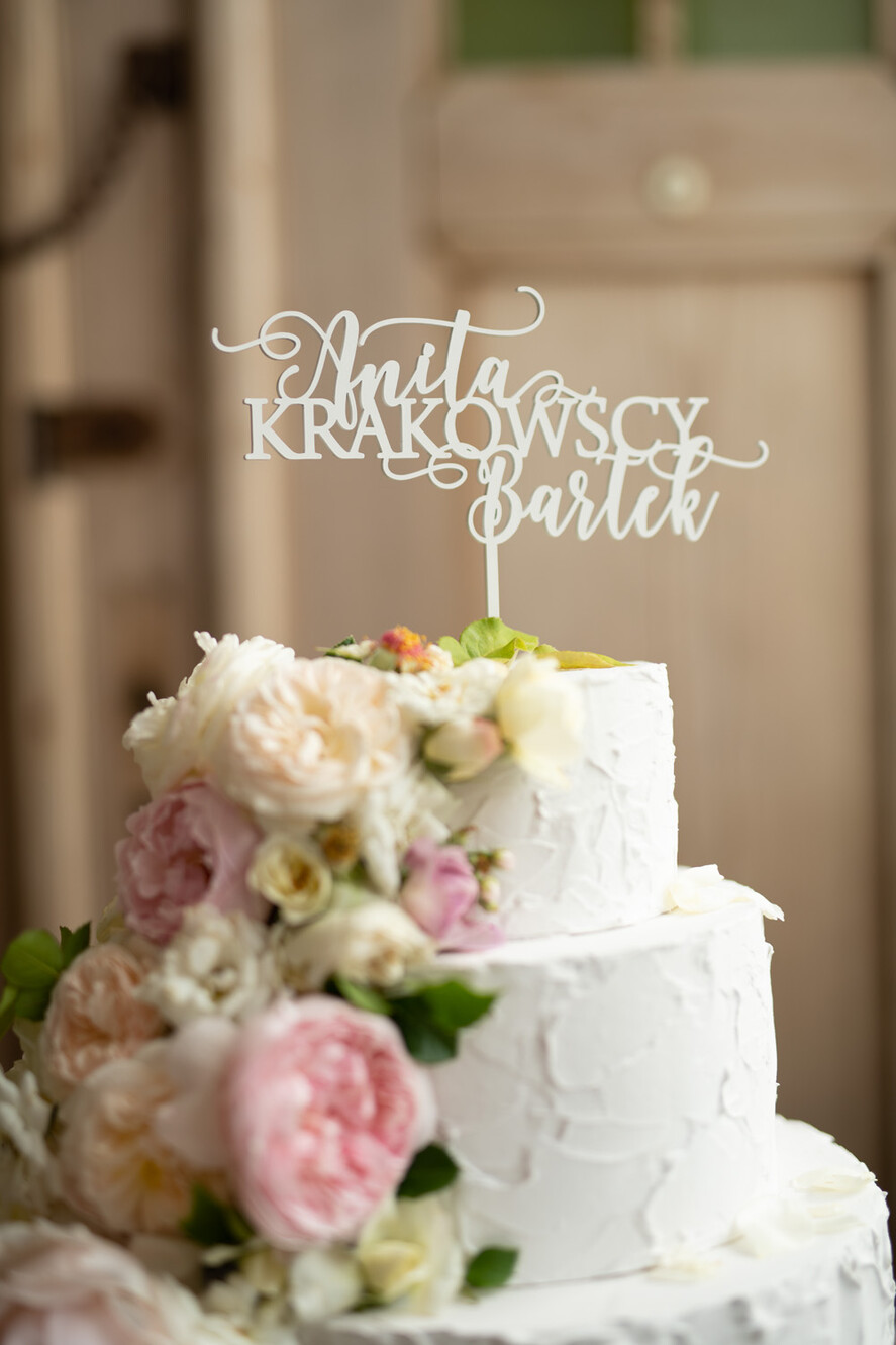 Figurki na tort / cake topper statuetki akryl ozdobny napis na tort ślubny   3