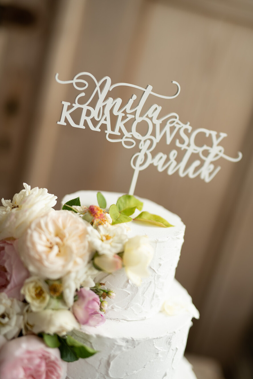 Figurki na tort / cake topper statuetki akryl ozdobny napis na tort ślubny   4