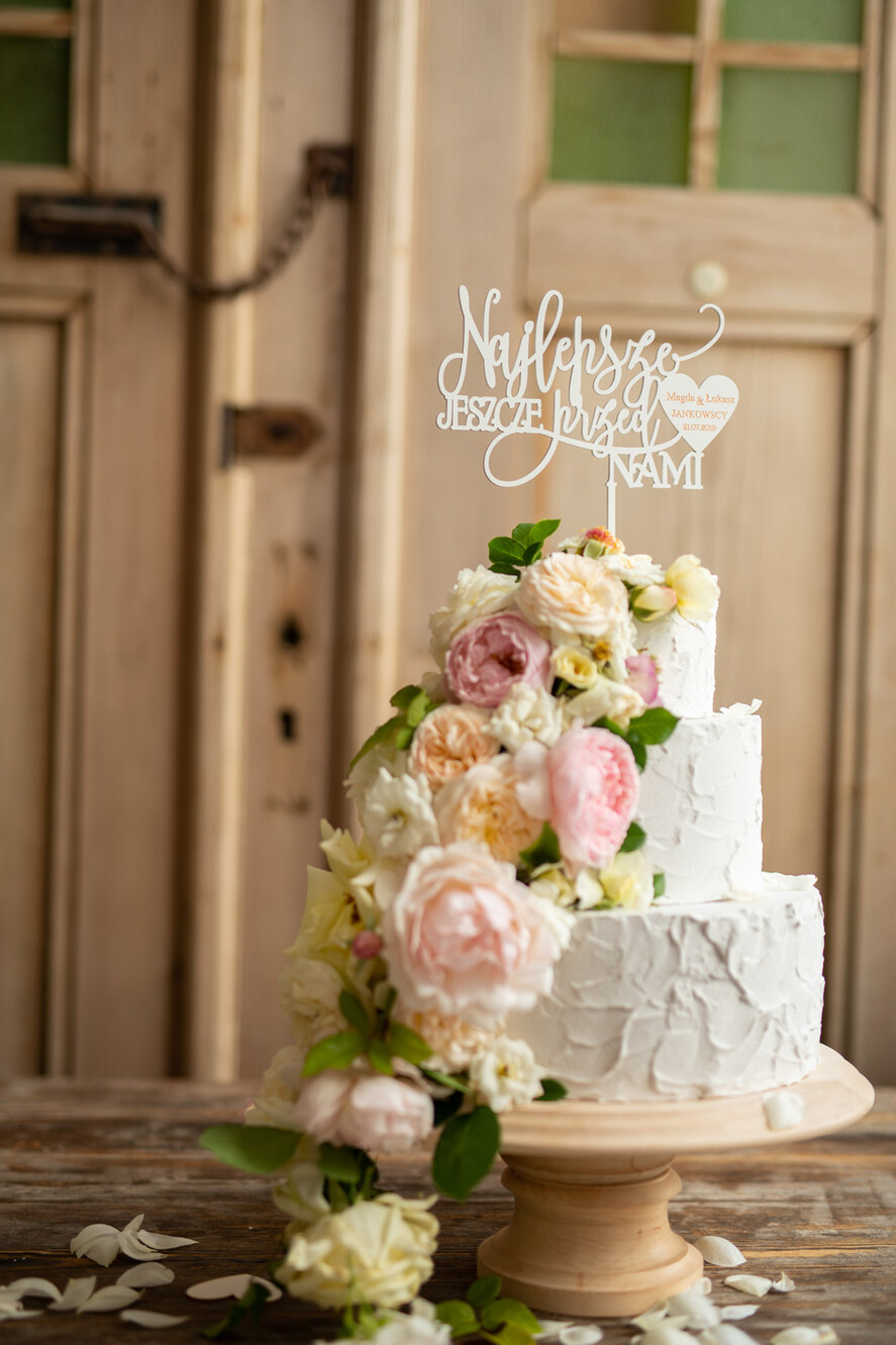 Figurki na tort / cake topper statuetki akryl biały napis ozdoba tortu weselnego 0