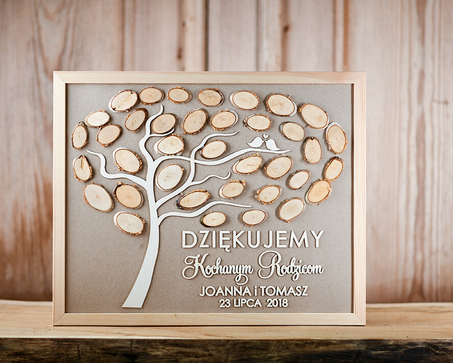 Prezenty, Podziękowania dla Rodziców Podziękowania dla rodziców w ramie drzewko podziękowania ślubne dla rodziców prezenty dla mamy i taty z okazji ślubu   4