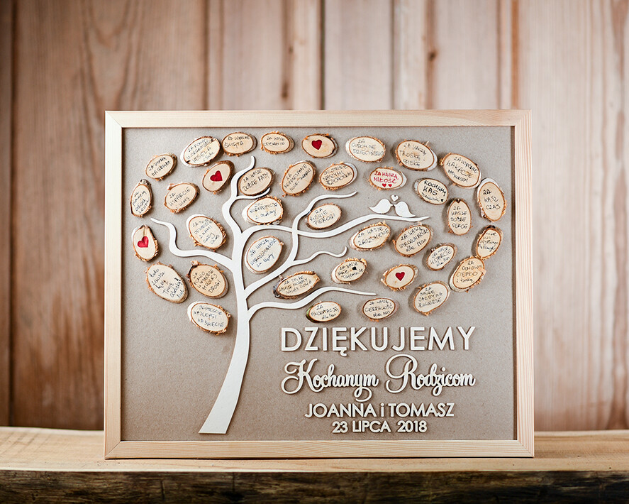 Prezenty, Podziękowania dla Rodziców Podziękowania dla rodziców w ramie drzewko podziękowania ślubne dla rodziców prezenty dla mamy i taty z okazji ślubu   0
