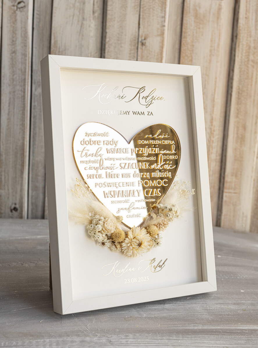 Prezenty, Podziękowania dla Rodziców Podziękowania dla rodziców w ramie Ślubne podziękowania dla Rodziców na weselu, złote podziękowanie dla Mamy i Taty, wzruszający prezent ślubne rodzicom1