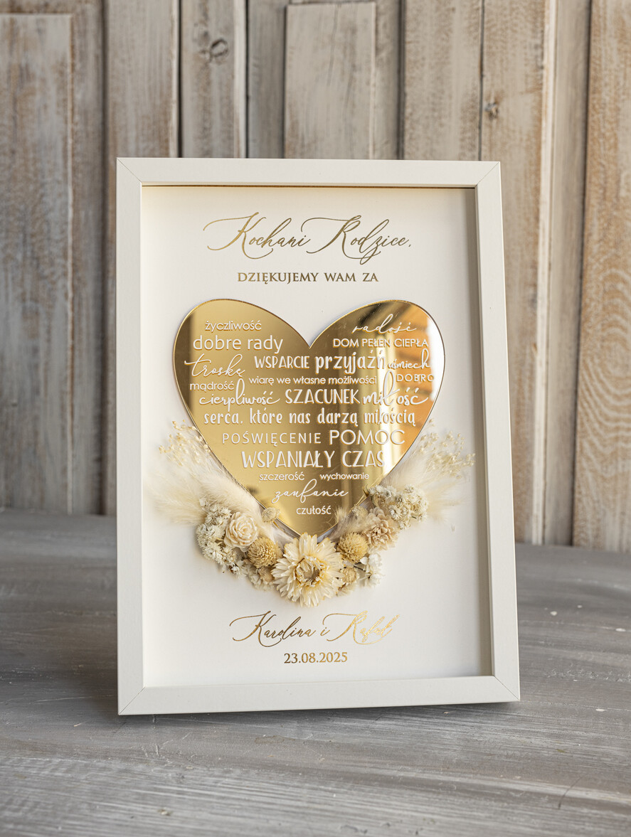 Prezenty, Podziękowania dla Rodziców Podziękowania dla rodziców w ramie Ślubne podziękowania dla Rodziców na weselu, złote podziękowanie dla Mamy i Taty, wzruszający prezent ślubne rodzicom3