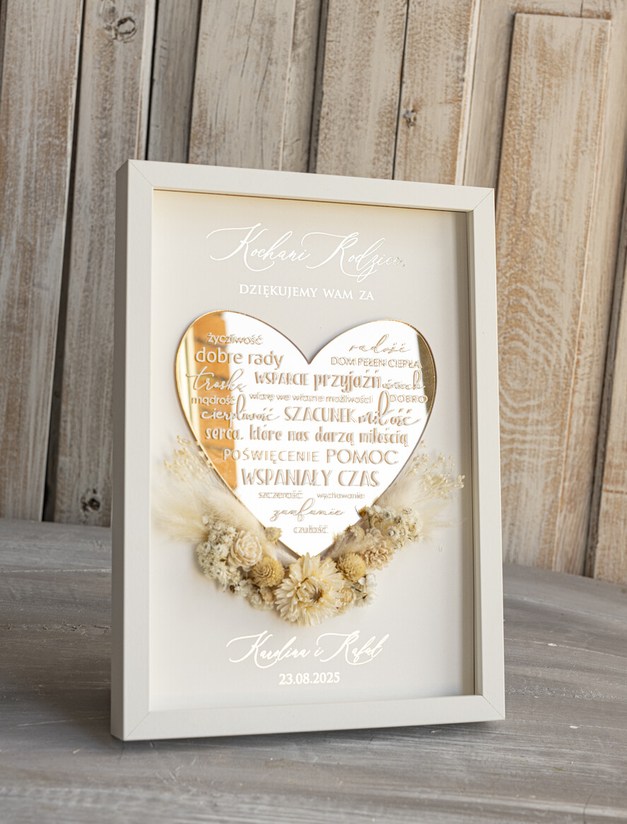 Prezenty, Podziękowania dla Rodziców Podziękowania dla rodziców w ramie Ślubne podziękowania dla Rodziców na weselu, złote podziękowanie dla Mamy i Taty, wzruszający prezent ślubne rodzicom5