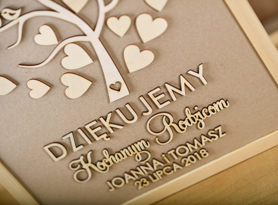 Prezenty, Podziękowania dla Rodziców Podziękowania dla rodziców w ramie Podziękowania upominki dla rodziców rustykalne wesele rama wasze imiona, drewniane serduszka na podziękowania dla Rodziców2