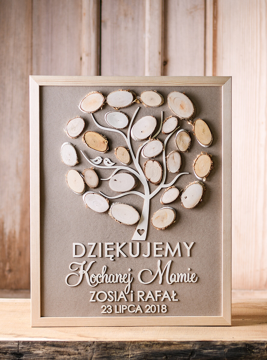 Prezenty, Podziękowania dla Rodziców Podziękowania dla rodziców w ramie pamiątki ślubne dla rodziców, na rustykalne wesele rama drzewko1