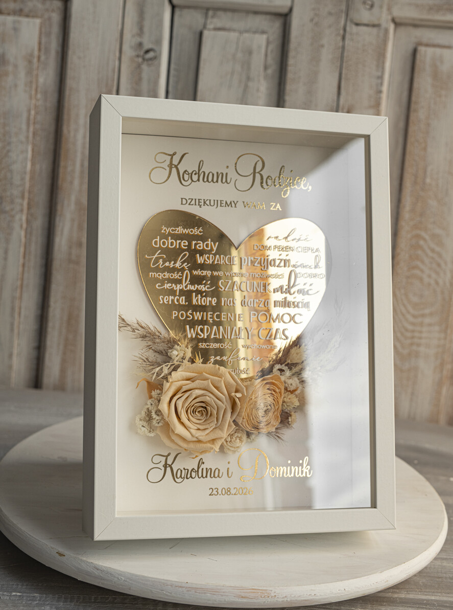Prezenty, Podziękowania dla Rodziców Podziękowania dla rodziców w ramie Ślubne podziękowania dla Rodziców na weselu, złote podziękowanie dla Mamy i Taty, wzruszający prezent ślubne rodzicom6