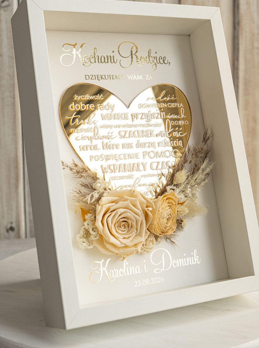 Prezenty, Podziękowania dla Rodziców Podziękowania dla rodziców w ramie Ślubne podziękowania dla Rodziców na weselu, złote podziękowanie dla Mamy i Taty, wzruszający prezent ślubne rodzicom2