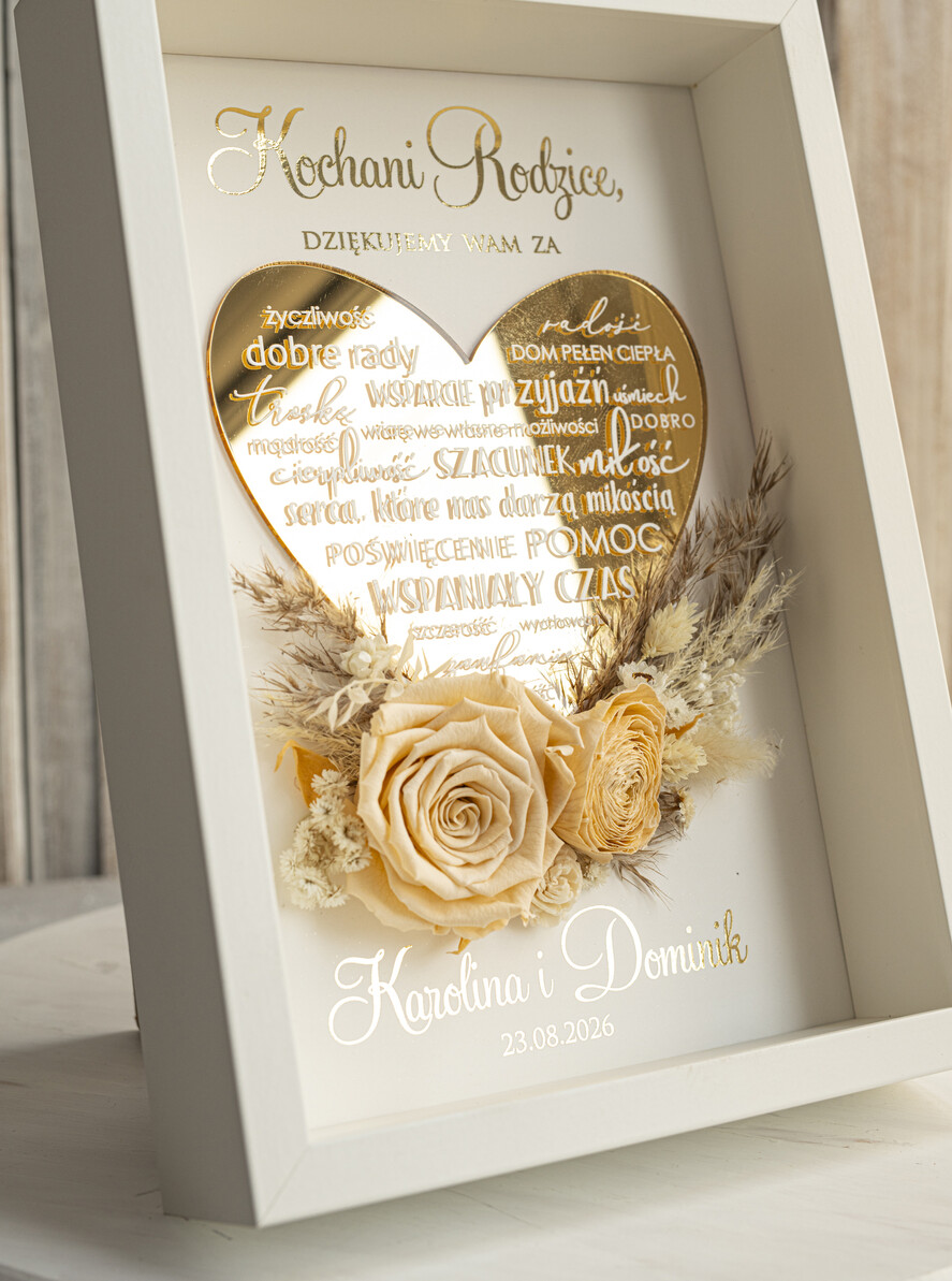 Prezenty, Podziękowania dla Rodziców Podziękowania dla rodziców w ramie Ślubne podziękowania dla Rodziców na weselu, złote podziękowanie dla Mamy i Taty, wzruszający prezent ślubne rodzicom3