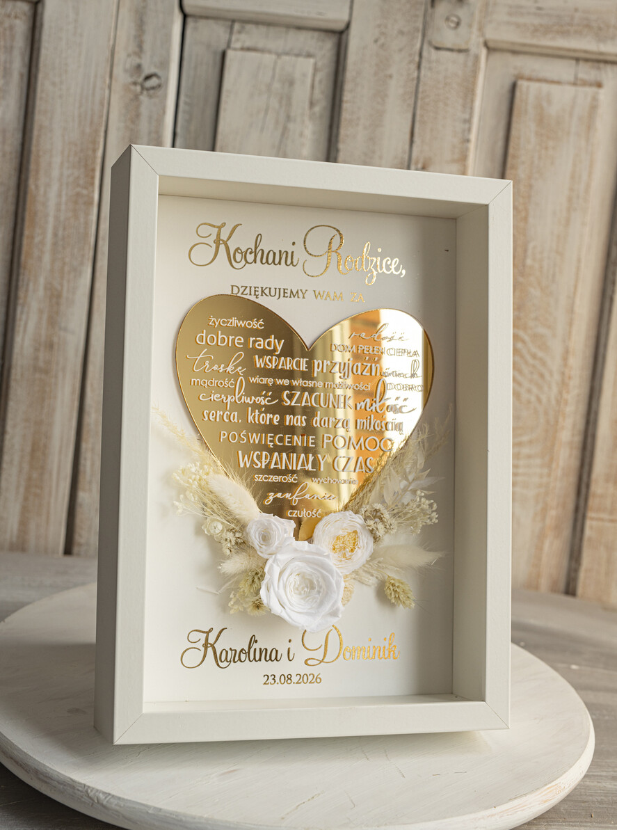 Prezenty, Podziękowania dla Rodziców Podziękowania dla rodziców w ramie Ślubne podziękowania dla Rodziców na weselu, złote podziękowanie dla Mamy i Taty, wzruszający prezent ślubne rodzicom6