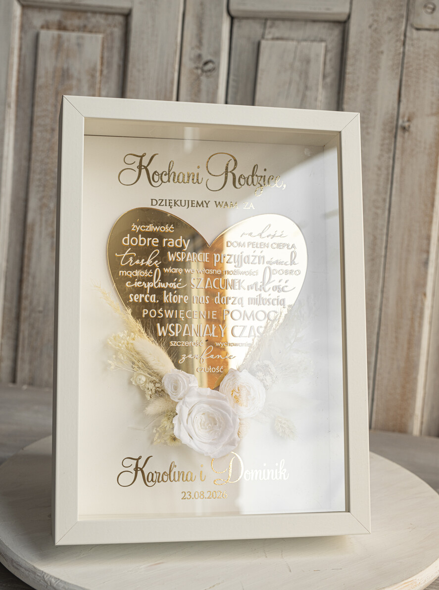 Prezenty, Podziękowania dla Rodziców Podziękowania dla rodziców w ramie Ślubne podziękowania dla Rodziców na weselu, złote podziękowanie dla Mamy i Taty, wzruszający prezent ślubne rodzicom2