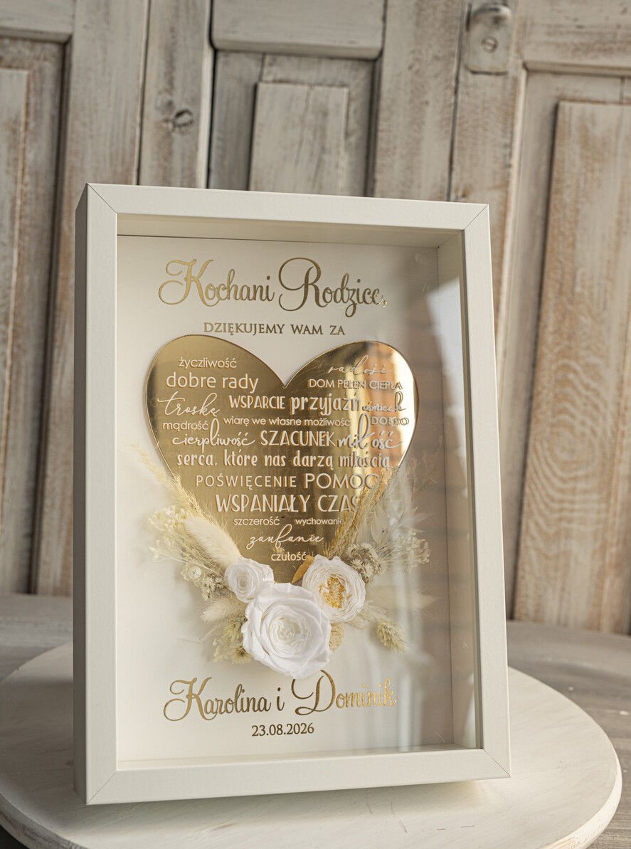 Prezenty, Podziękowania dla Rodziców Podziękowania dla rodziców w ramie Ślubne podziękowania dla Rodziców na weselu, złote podziękowanie dla Mamy i Taty, wzruszający prezent ślubne rodzicom1