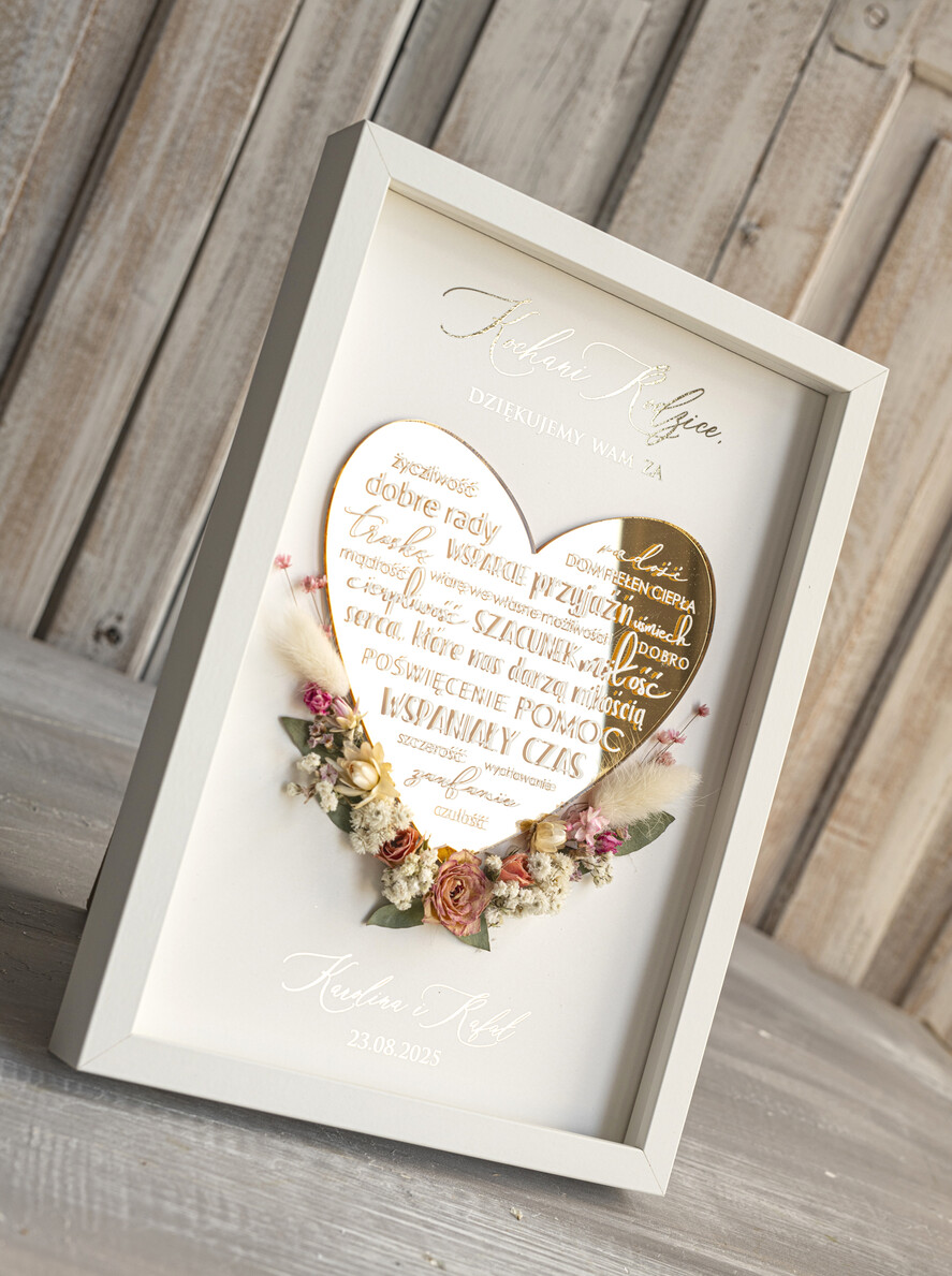 Prezenty, Podziękowania dla Rodziców Podziękowania dla rodziców w ramie Ślubne podziękowania dla Rodziców na weselu, złote podziękowanie dla Mamy i Taty, wzruszający prezent ślubne rodzicom1