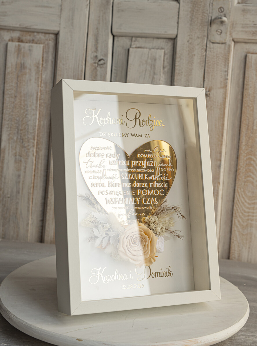 Prezenty, Podziękowania dla Rodziców Podziękowania dla rodziców w ramie Ślubne podziękowania dla Rodziców na weselu, złote podziękowanie dla Mamy i Taty, wzruszający prezent ślubne rodzicom2