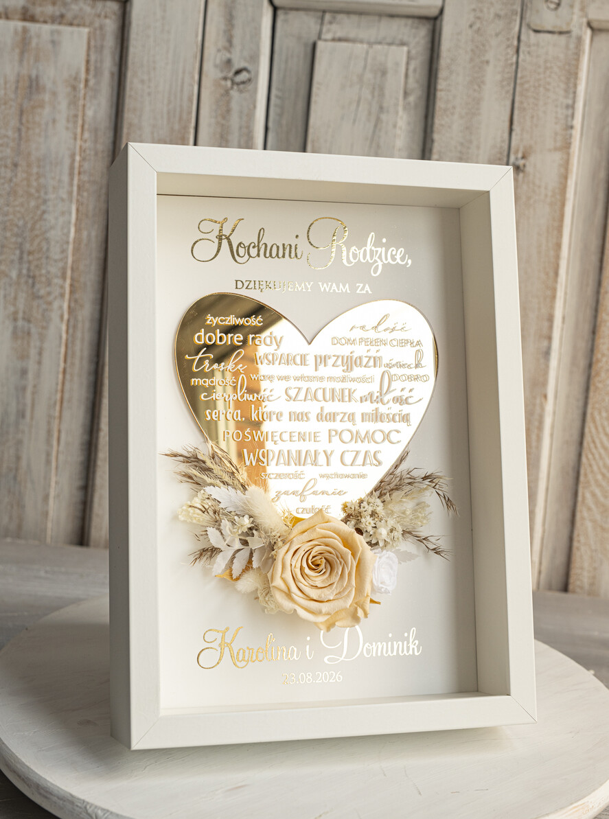 Prezenty, Podziękowania dla Rodziców Podziękowania dla rodziców w ramie Ślubne podziękowania dla Rodziców na weselu, złote podziękowanie dla Mamy i Taty, wzruszający prezent ślubne rodzicom8