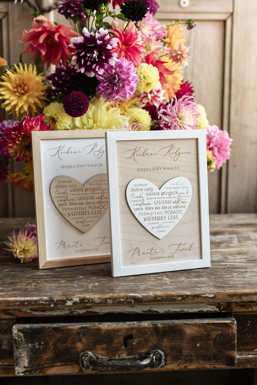 Prezenty, Podziękowania dla Rodziców Podziękowania dla rodziców w ramie podziękowania ślubne dla rodziców prezenty dla mamy i taty z okazji ślubu   2