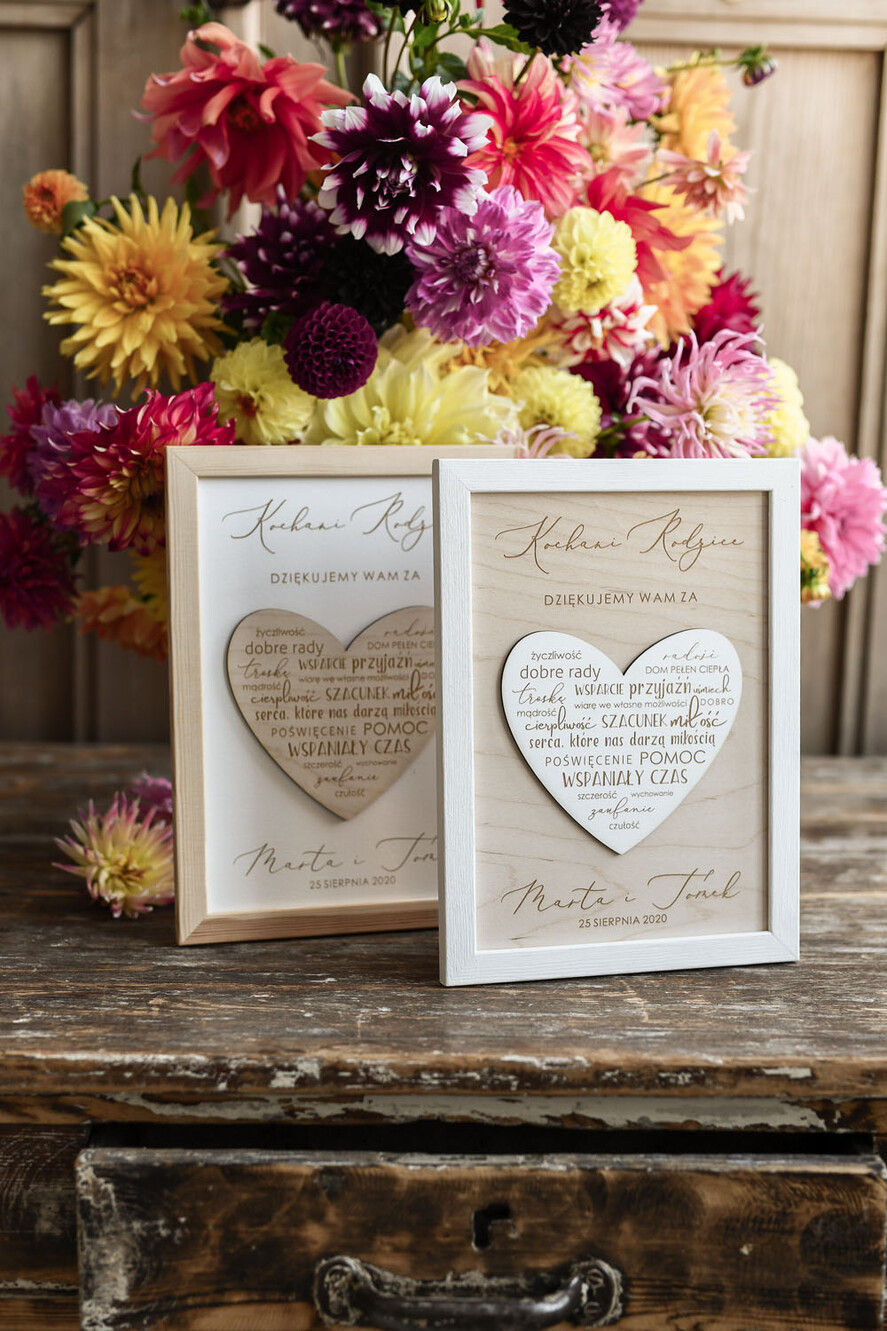 Prezenty, Podziękowania dla Rodziców Podziękowania dla rodziców w ramie podziękowania ślubne dla rodziców prezenty dla mamy i taty z okazji ślubu   4