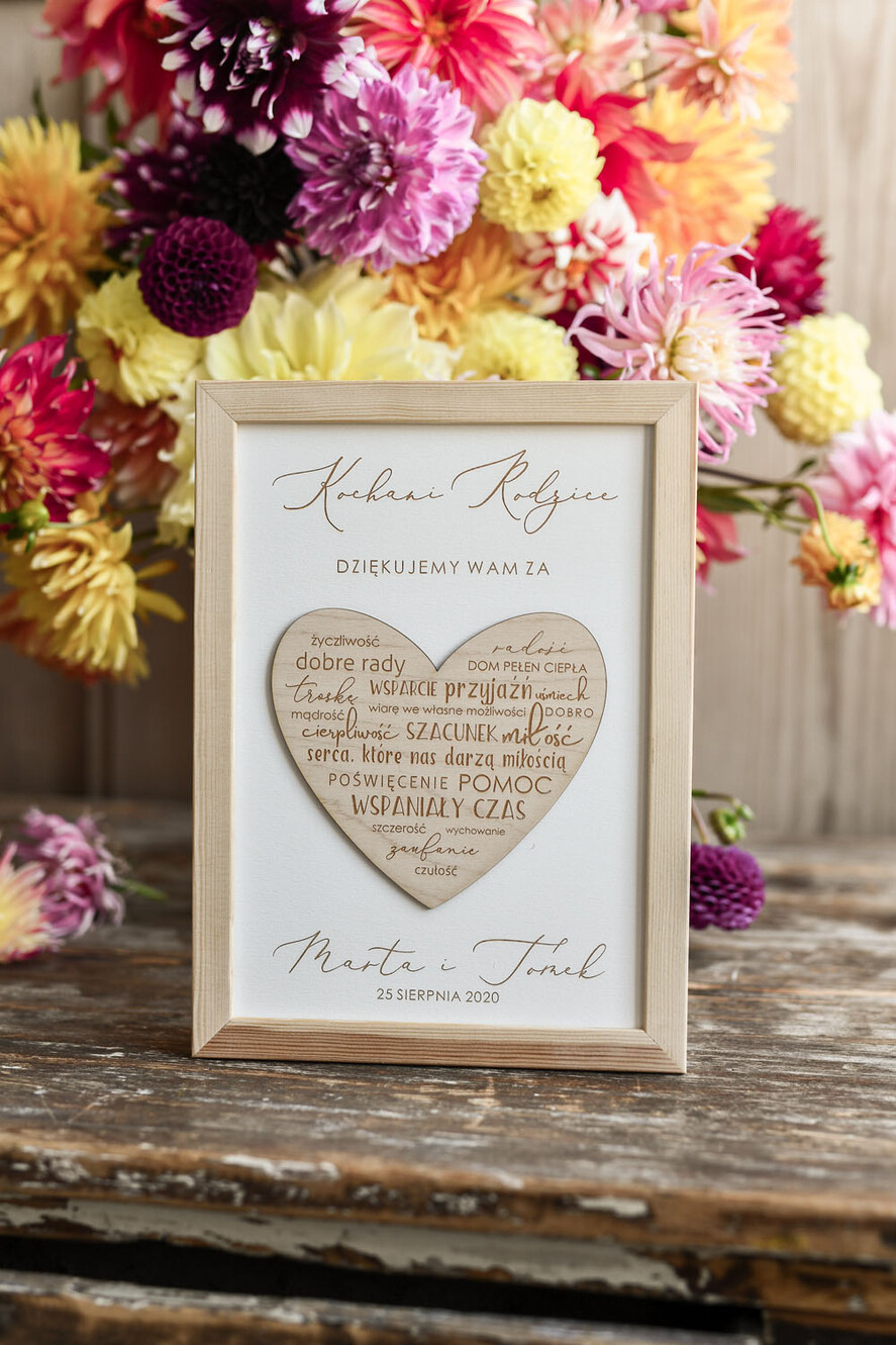 Prezenty, Podziękowania dla Rodziców Podziękowania dla rodziców w ramie podziękowania ślubne dla rodziców prezenty dla mamy i taty z okazji ślubu   0