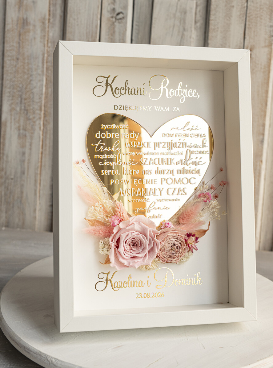 Prezenty, Podziękowania dla Rodziców Podziękowania dla rodziców w ramie Ślubne podziękowania dla Rodziców na weselu, złote podziękowanie dla Mamy i Taty, wzruszający prezent ślubne rodzicom1