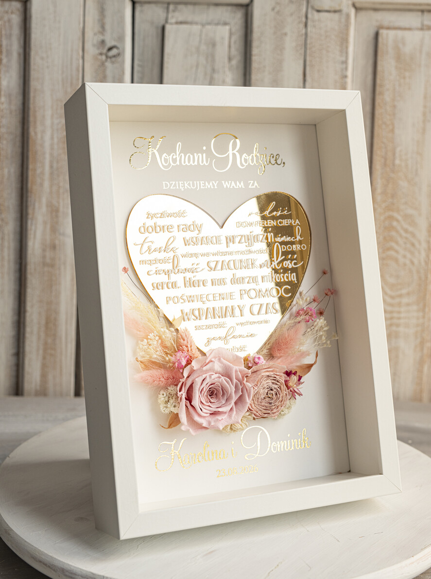 Prezenty, Podziękowania dla Rodziców Podziękowania dla rodziców w ramie Ślubne podziękowania dla Rodziców na weselu, złote podziękowanie dla Mamy i Taty, wzruszający prezent ślubne rodzicom4