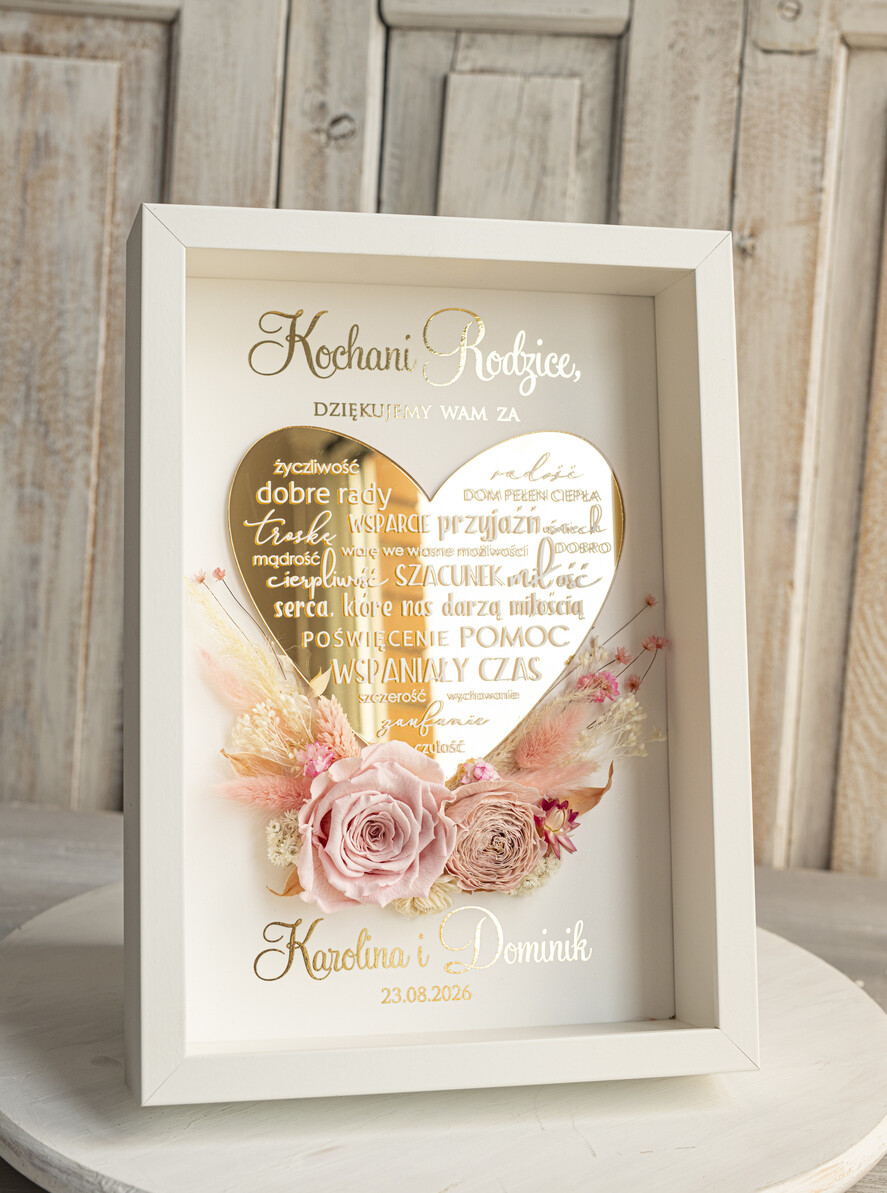 Prezenty, Podziękowania dla Rodziców Podziękowania dla rodziców w ramie Ślubne podziękowania dla Rodziców na weselu, złote podziękowanie dla Mamy i Taty, wzruszający prezent ślubne rodzicom5