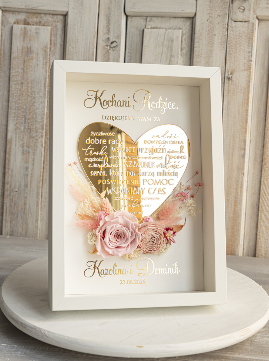 Prezenty, Podziękowania dla Rodziców Podziękowania dla rodziców w ramie Ślubne podziękowania dla Rodziców na weselu, złote podziękowanie dla Mamy i Taty, wzruszający prezent ślubne rodzicom11
