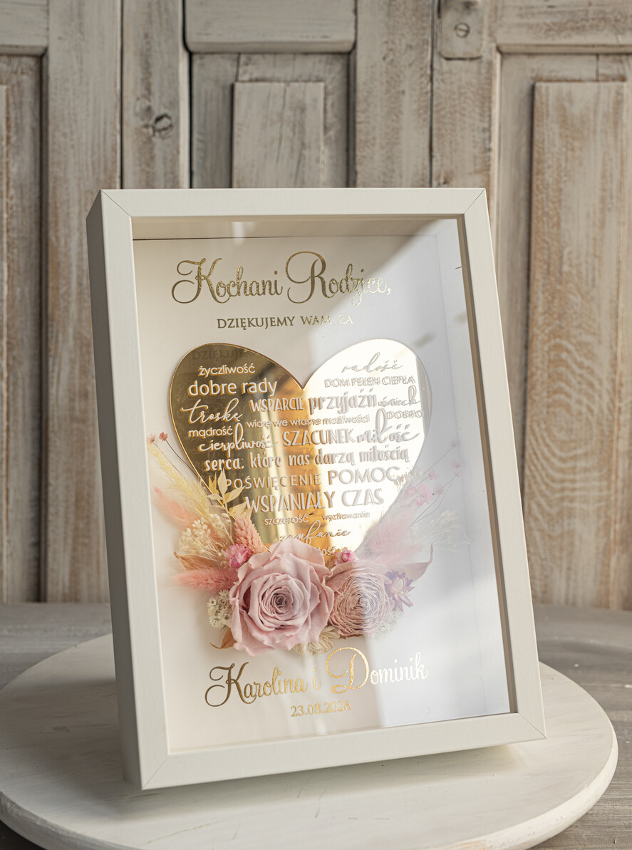 Prezenty, Podziękowania dla Rodziców Podziękowania dla rodziców w ramie Ślubne podziękowania dla Rodziców na weselu, złote podziękowanie dla Mamy i Taty, wzruszający prezent ślubne rodzicom12