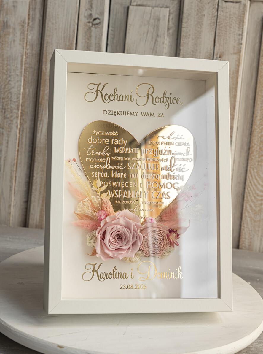 Prezenty, Podziękowania dla Rodziców Podziękowania dla rodziców w ramie Ślubne podziękowania dla Rodziców na weselu, złote podziękowanie dla Mamy i Taty, wzruszający prezent ślubne rodzicom2