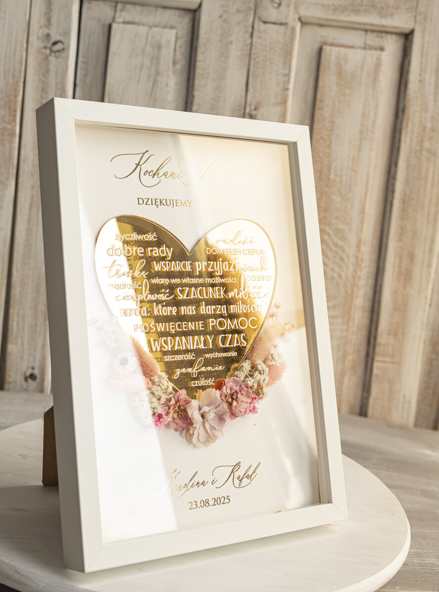 Prezenty, Podziękowania dla Rodziców Podziękowania dla rodziców w ramie Ślubne podziękowania dla Rodziców na weselu, złote podziękowanie dla Mamy i Taty, wzruszający prezent ślubne rodzicom11