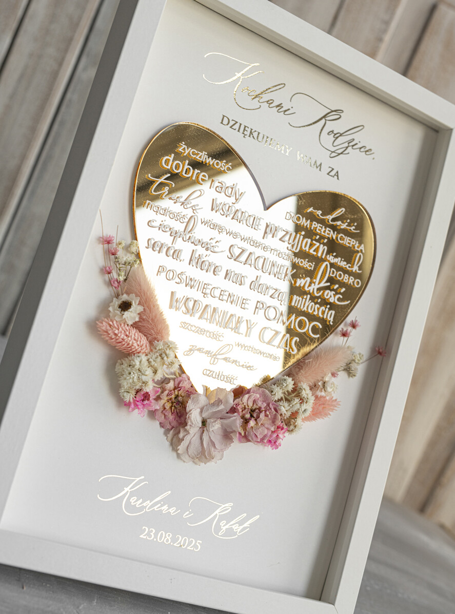Prezenty, Podziękowania dla Rodziców Podziękowania dla rodziców w ramie Ślubne podziękowania dla Rodziców na weselu, złote podziękowanie dla Mamy i Taty, wzruszający prezent ślubne rodzicom1
