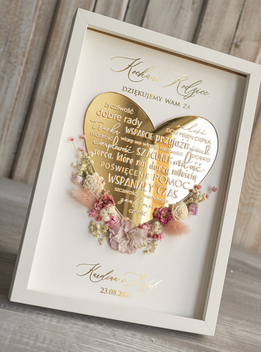 Prezenty, Podziękowania dla Rodziców Podziękowania dla rodziców w ramie Ślubne podziękowania dla Rodziców na weselu, złote podziękowanie dla Mamy i Taty, wzruszający prezent ślubne rodzicom12