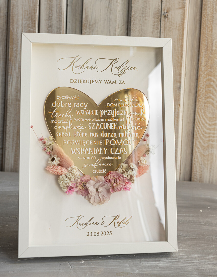 Prezenty, Podziękowania dla Rodziców Podziękowania dla rodziców w ramie Ślubne podziękowania dla Rodziców na weselu, złote podziękowanie dla Mamy i Taty, wzruszający prezent ślubne rodzicom4