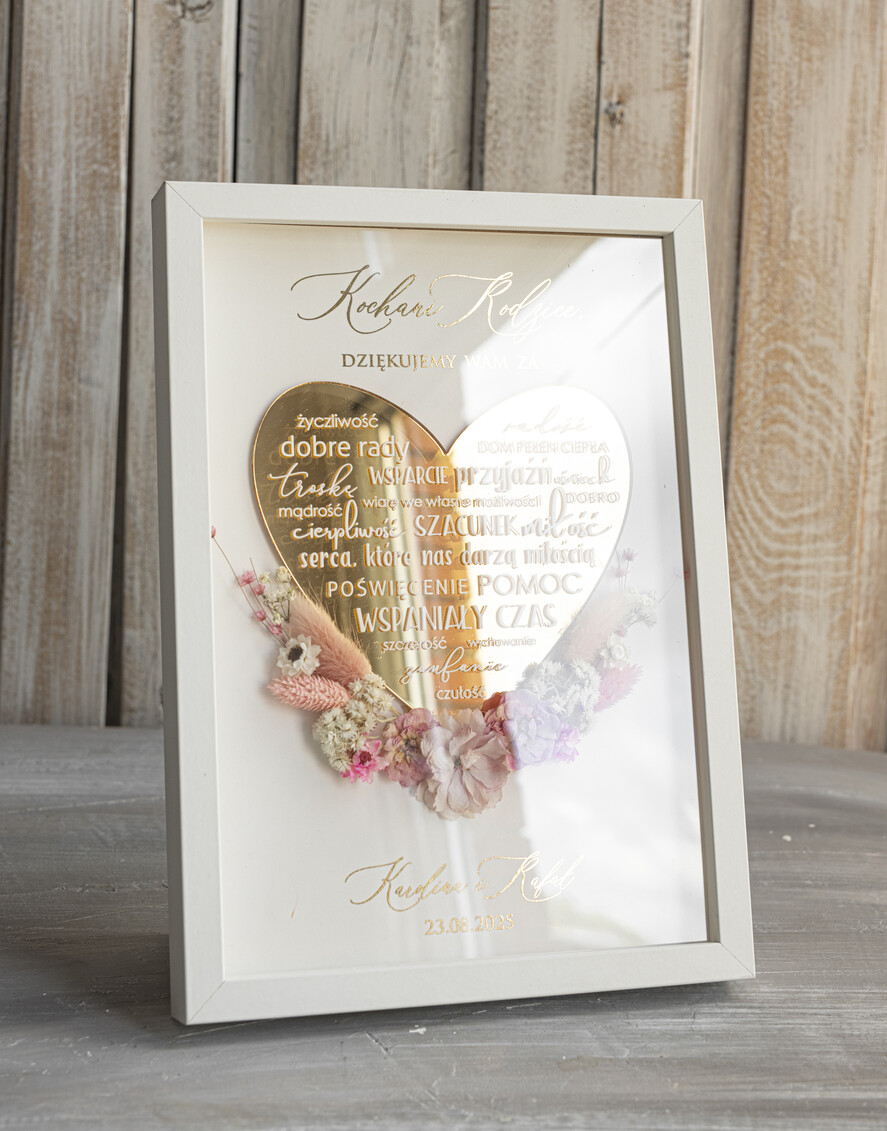 Prezenty, Podziękowania dla Rodziców Podziękowania dla rodziców w ramie Ślubne podziękowania dla Rodziców na weselu, złote podziękowanie dla Mamy i Taty, wzruszający prezent ślubne rodzicom6