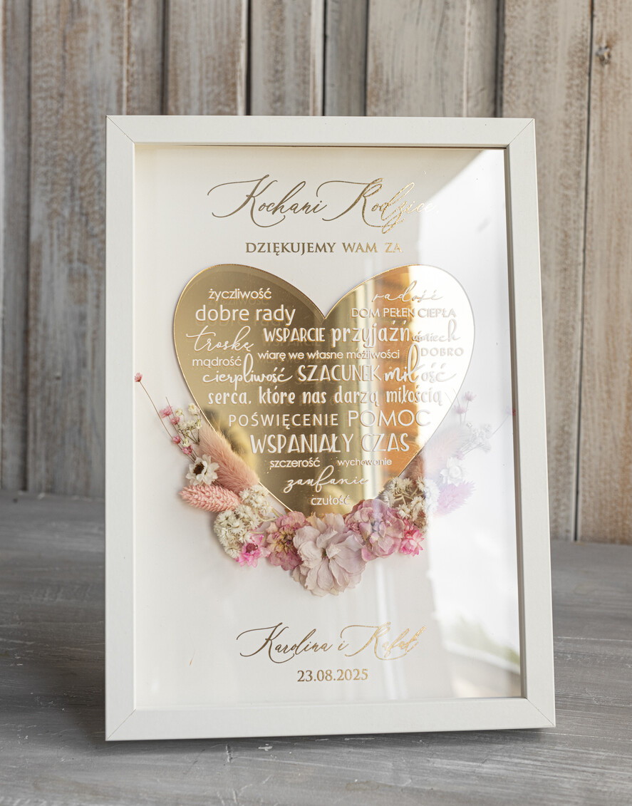 Prezenty, Podziękowania dla Rodziców Podziękowania dla rodziców w ramie Ślubne podziękowania dla Rodziców na weselu, złote podziękowanie dla Mamy i Taty, wzruszający prezent ślubne rodzicom8