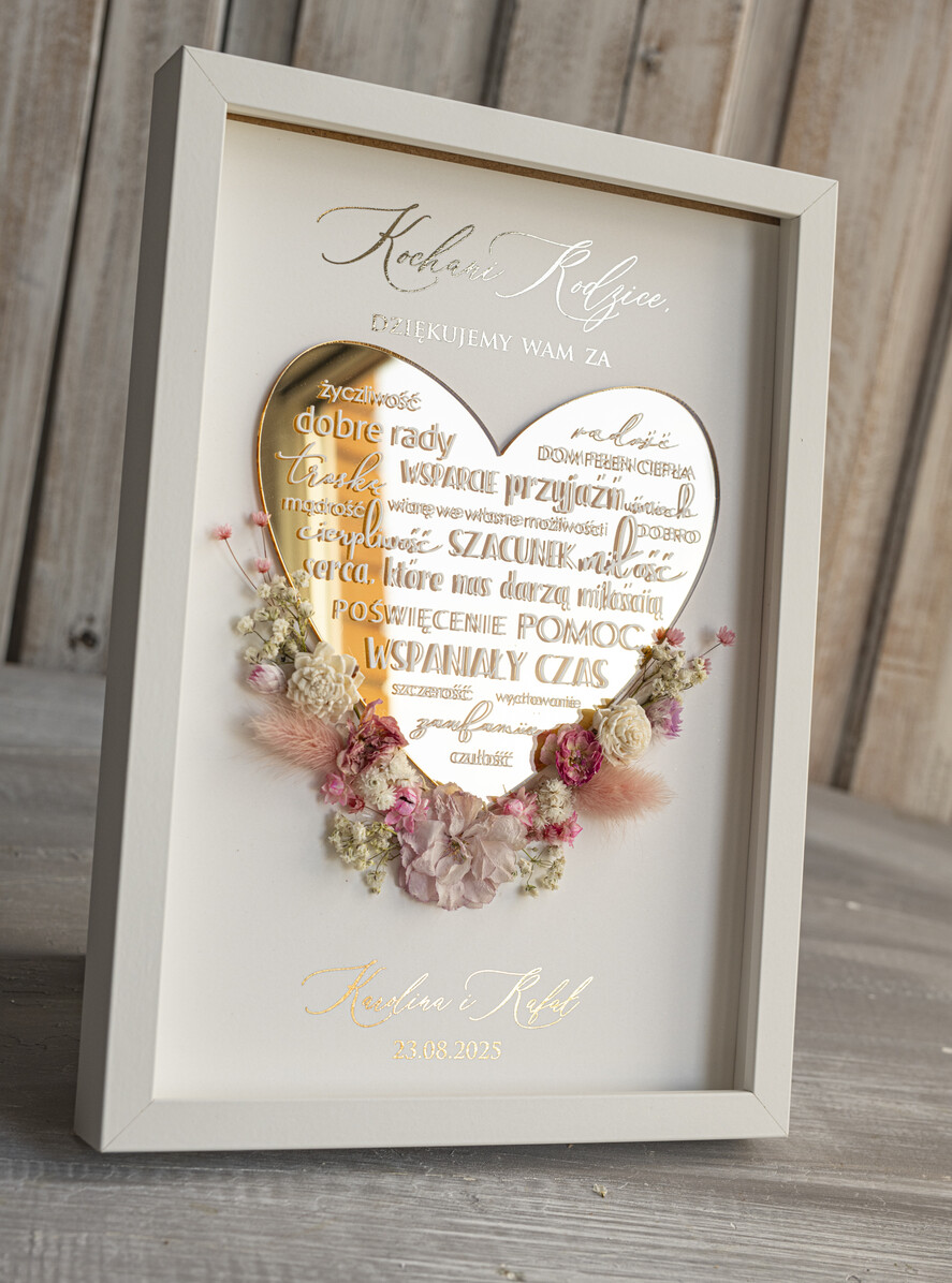 Prezenty, Podziękowania dla Rodziców Podziękowania dla rodziców w ramie Ślubne podziękowania dla Rodziców na weselu, złote podziękowanie dla Mamy i Taty, wzruszający prezent ślubne rodzicom13