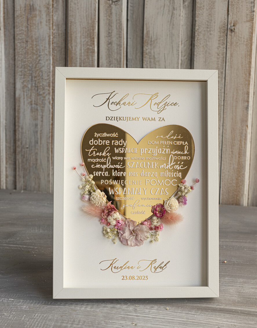Prezenty, Podziękowania dla Rodziców Podziękowania dla rodziców w ramie Ślubne podziękowania dla Rodziców na weselu, złote podziękowanie dla Mamy i Taty, wzruszający prezent ślubne rodzicom15