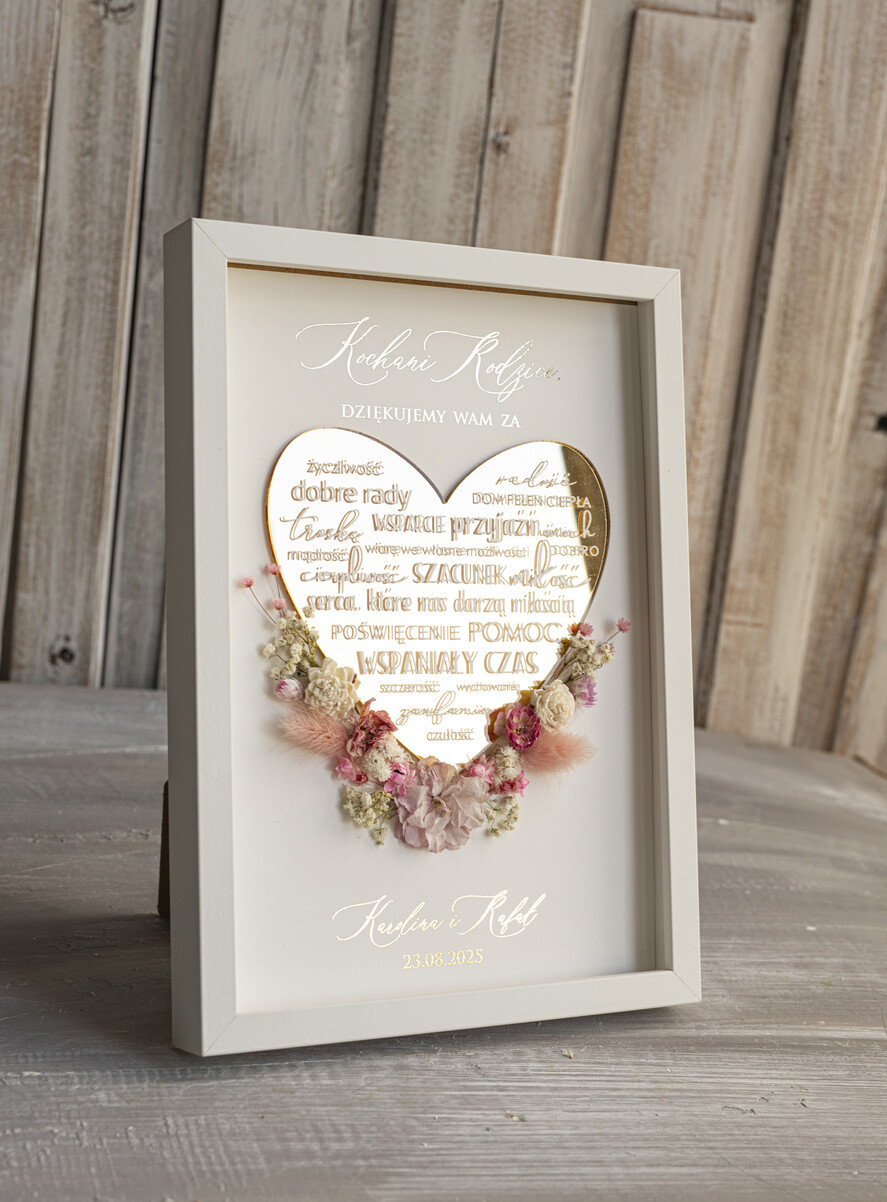 Prezenty, Podziękowania dla Rodziców Podziękowania dla rodziców w ramie Ślubne podziękowania dla Rodziców na weselu, złote podziękowanie dla Mamy i Taty, wzruszający prezent ślubne rodzicom16