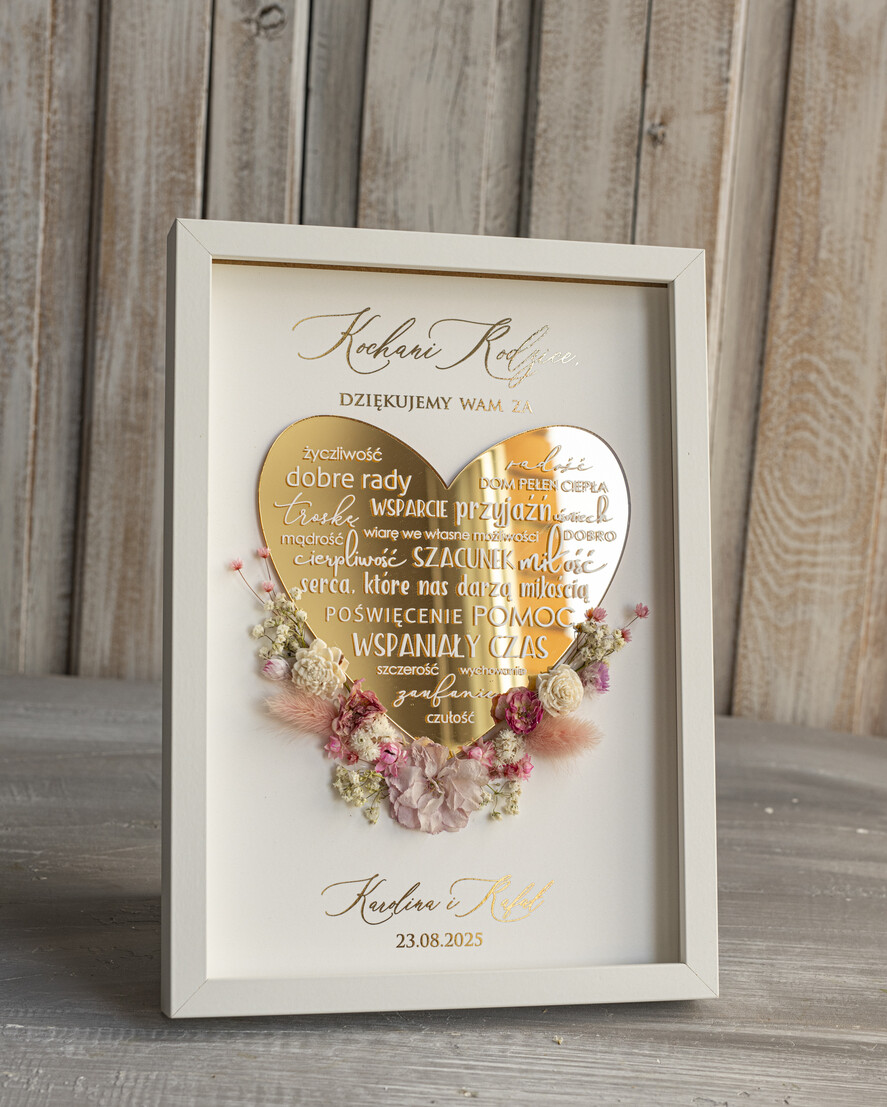 Prezenty, Podziękowania dla Rodziców Podziękowania dla rodziców w ramie Ślubne podziękowania dla Rodziców na weselu, złote podziękowanie dla Mamy i Taty, wzruszający prezent ślubne rodzicom18