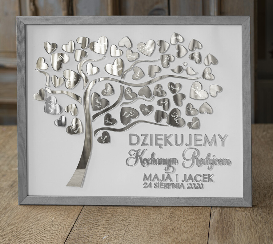 Prezenty, Podziękowania dla Rodziców Podziękowania dla rodziców w ramie prezent dla rodziców ślub podziekowania, rustykalne wesele rama wasze imiona0