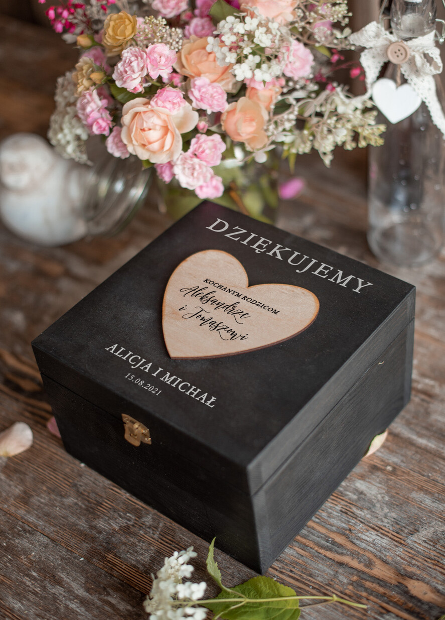 Prezenty, Podziękowania dla Rodziców Zestawy dla Rodziców w pudełku podziękowania dla rodziców skrzynka wygrawerowane wasze życzenia 5