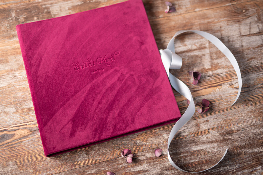 Albumy ślubne Pudełka na zdjęcia  album na zdjęcia  duży album szyte kartki aksamitna okładka z Waszymi imionami 2