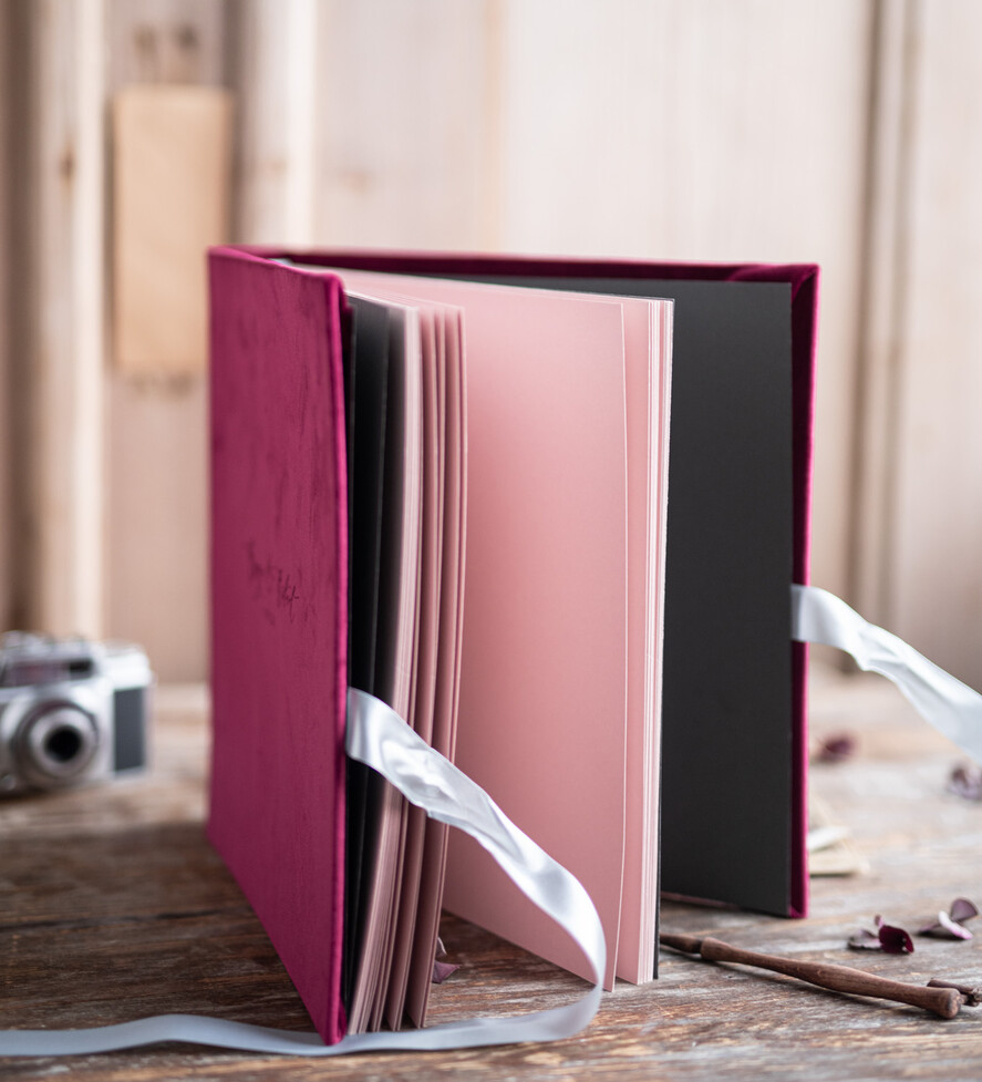 Albumy ślubne Pudełka na zdjęcia  album na zdjęcia  duży album szyte kartki aksamitna okładka z Waszymi imionami 29