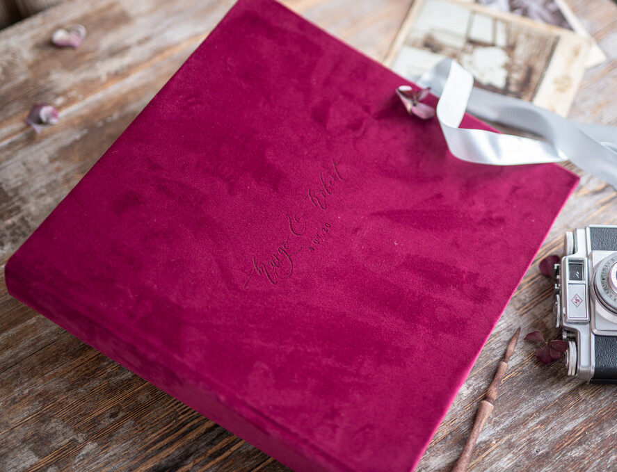 Albumy ślubne Pudełka na zdjęcia  album na zdjęcia  duży album szyte kartki aksamitna okładka z Waszymi imionami 34