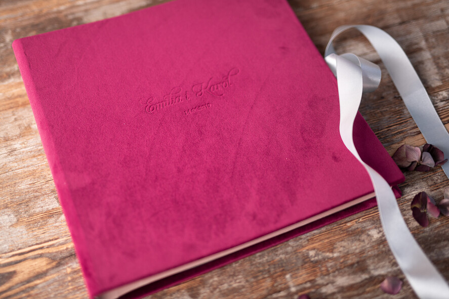 Albumy ślubne Pudełka na zdjęcia  album na zdjęcia  duży album szyte kartki aksamitna okładka z Waszymi imionami 8