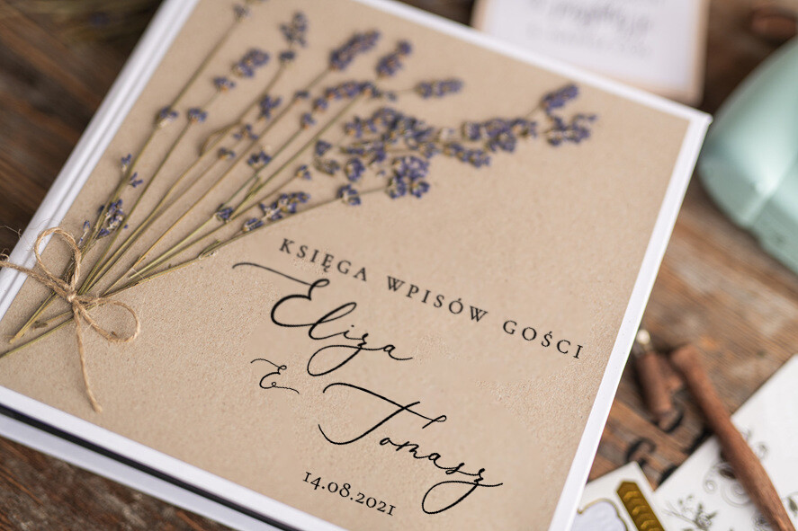 Albumy ślubne Pudełka na zdjęcia  album na zdjęcia  album na zdjęcia ślubny z lawendą, elegancki ręcznie robiony album na zdjęcia 5