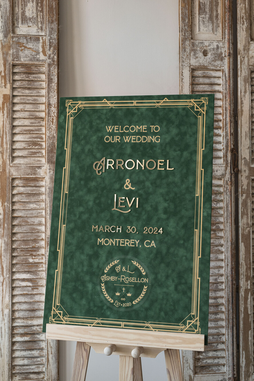 Plany stołów Glamour welurowe plansza powitanie gości i plan stołów w jednym, złote lub srebrne napisy elegenckie3