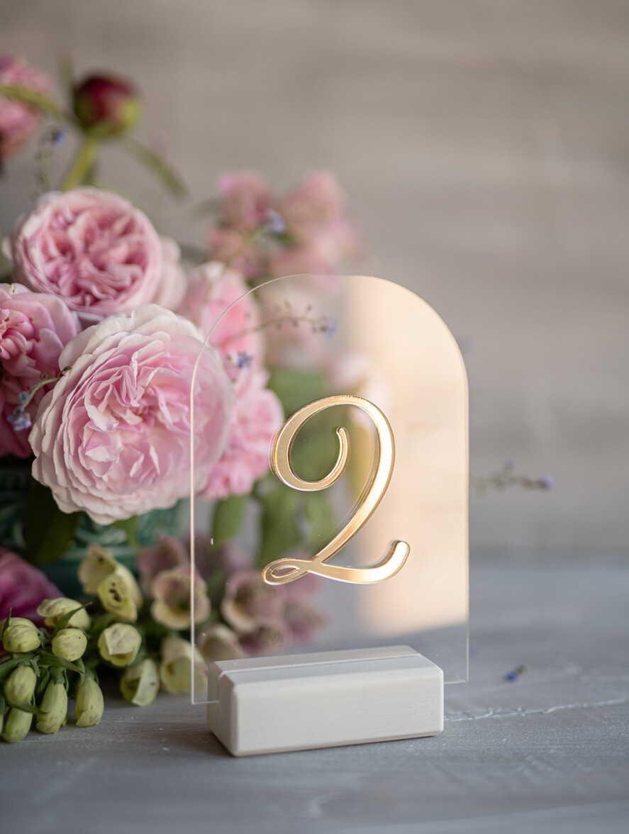 Numery na stół Akryl numery na stoły weselne, nowoczesny pomysł6