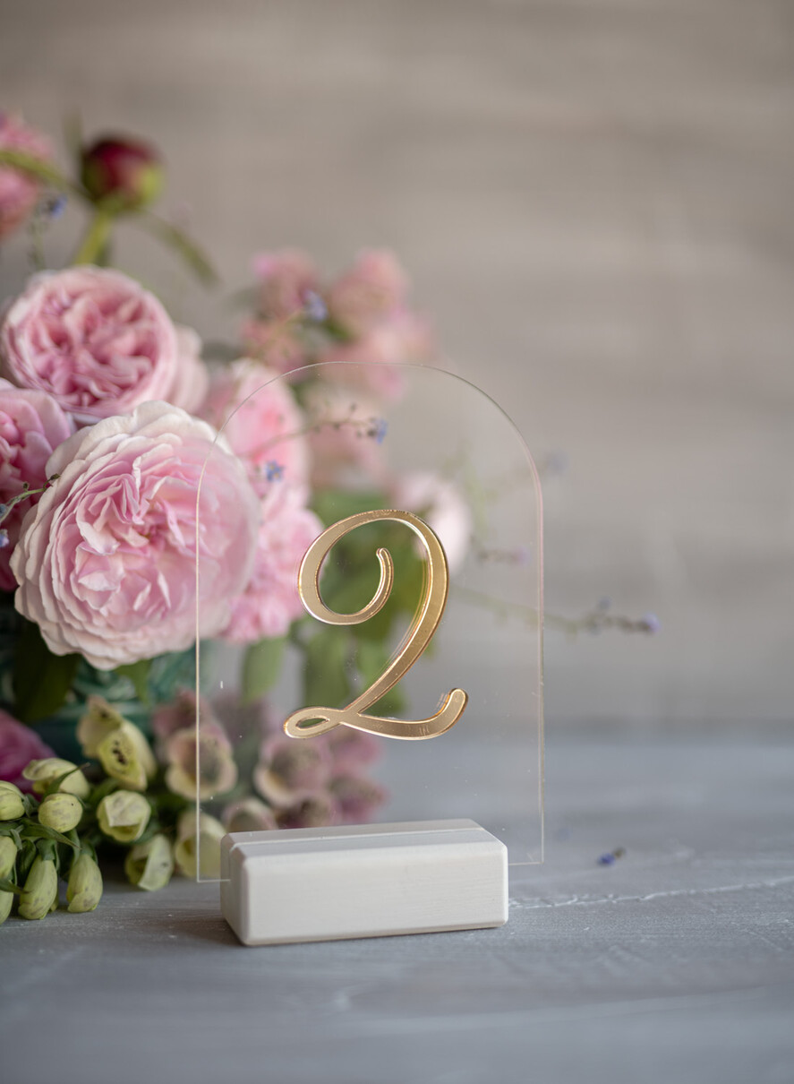 Numery na stół Akryl numery na stoły weselne, nowoczesny pomysł8
